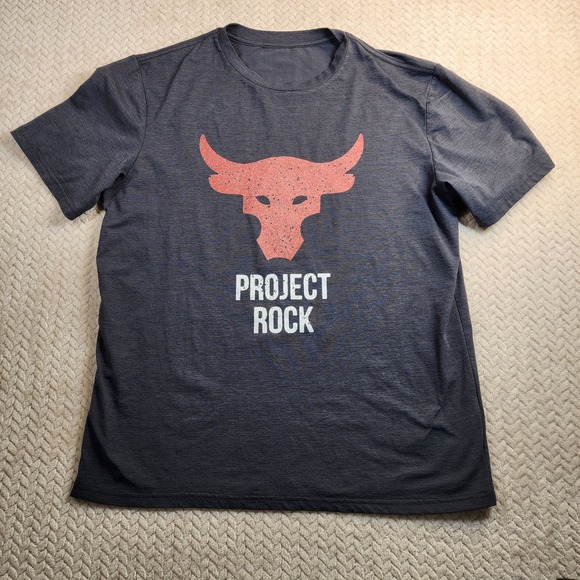 Project Rock Other - Project Rock Mens Gray Short Sleeve Graphic T-Shirt Athletic Top